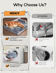 MEKIY XL bed shows generous 42x30x8 dimensions for large dogs.