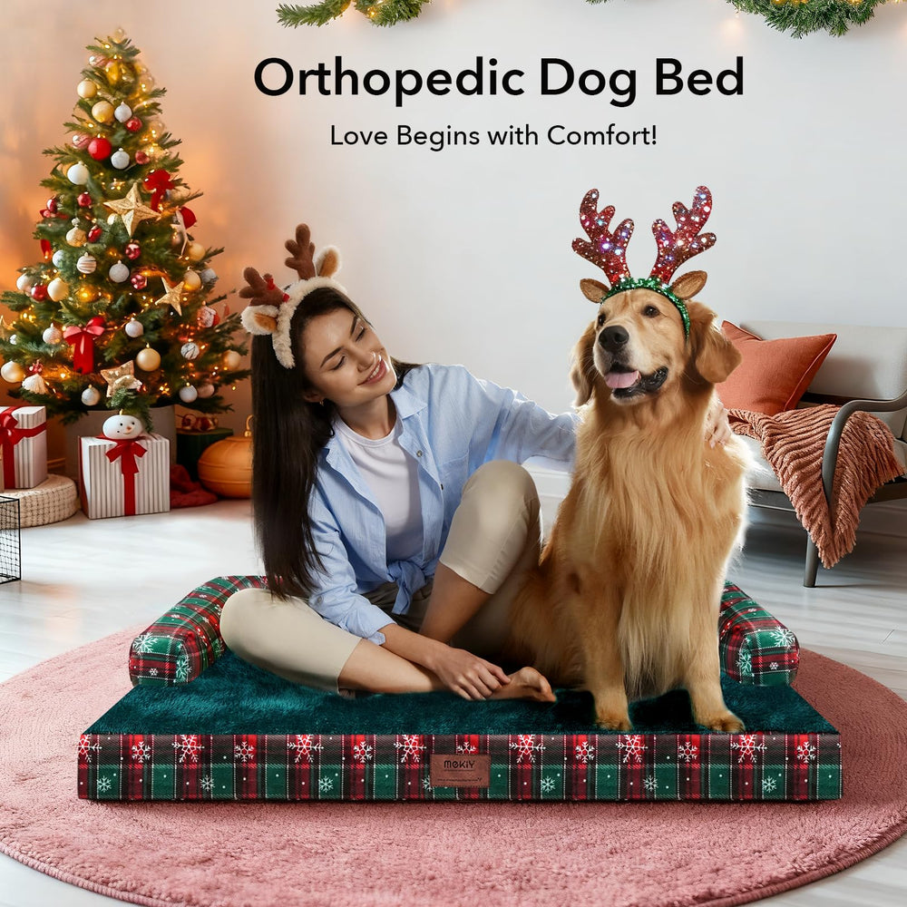 MEKIY XL dog bed foam core provides supportive rest