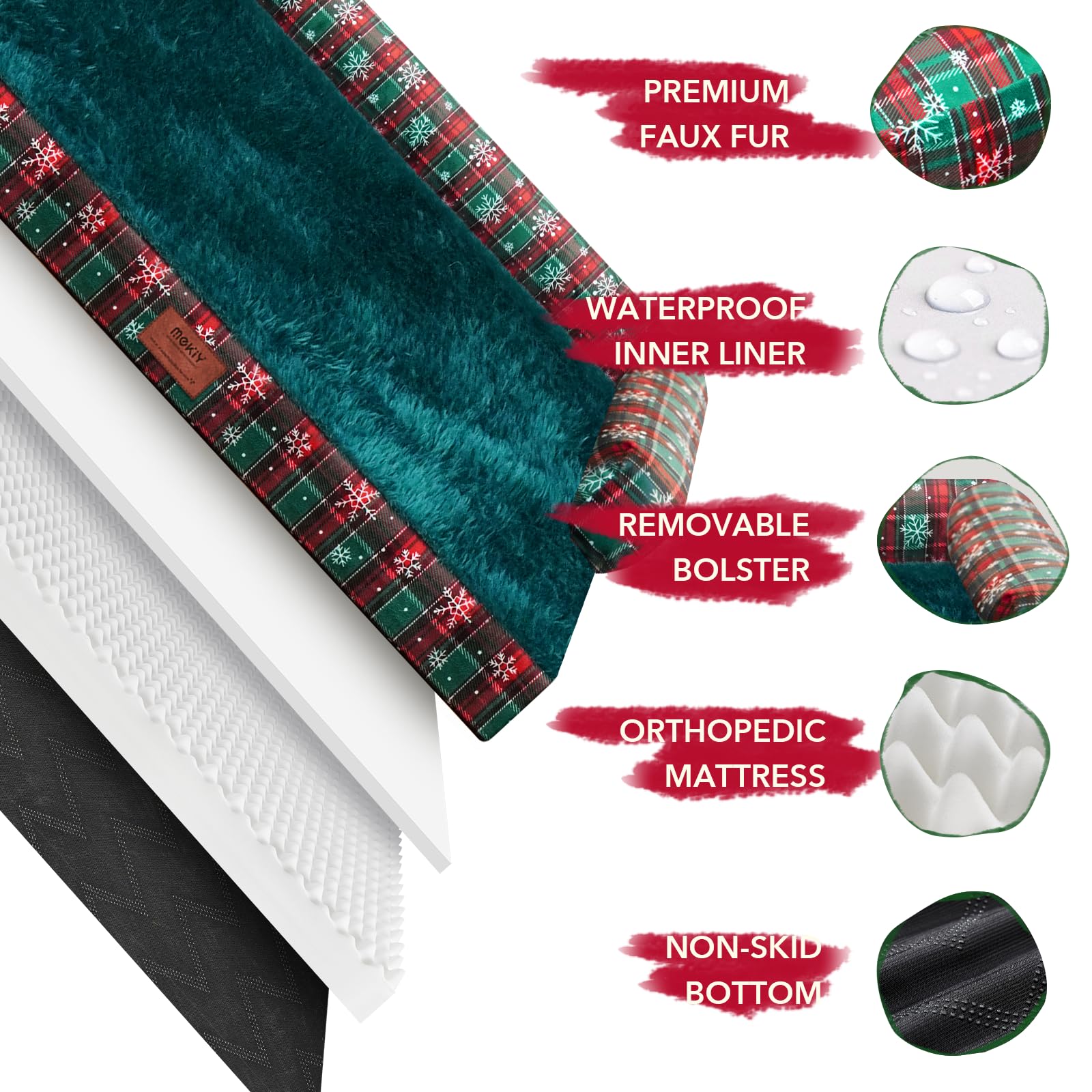 MEKIY XL dog bed luxury velvet surface feels soft and cozy