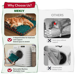 MEKIY XL dog bed U-shaped bolster supports head and neck