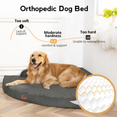 MEKIY XL orthopedic bed shows neck and head bolster for cozy support.