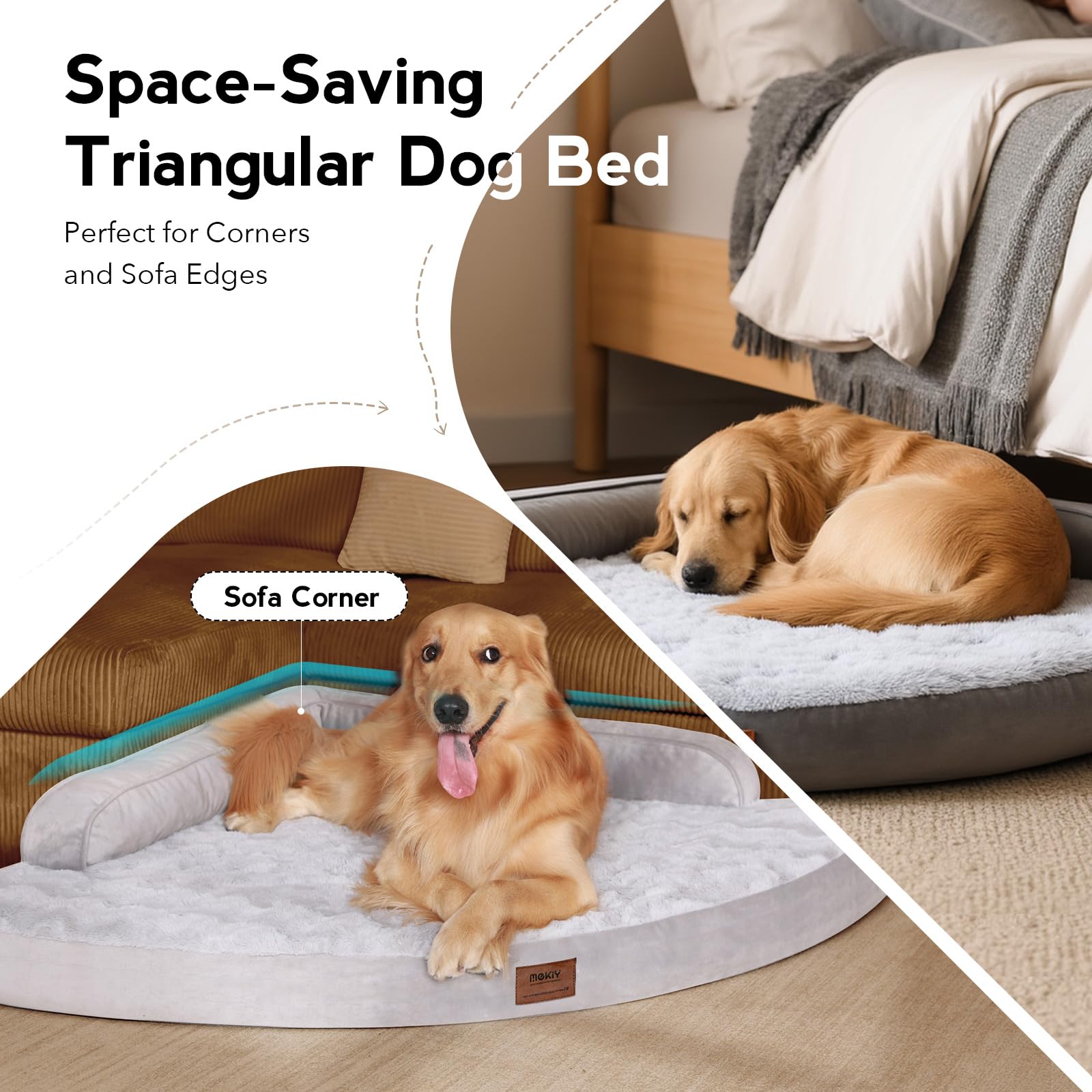 MEKIY grey dog bed blends with decor while withstanding frequent washing.