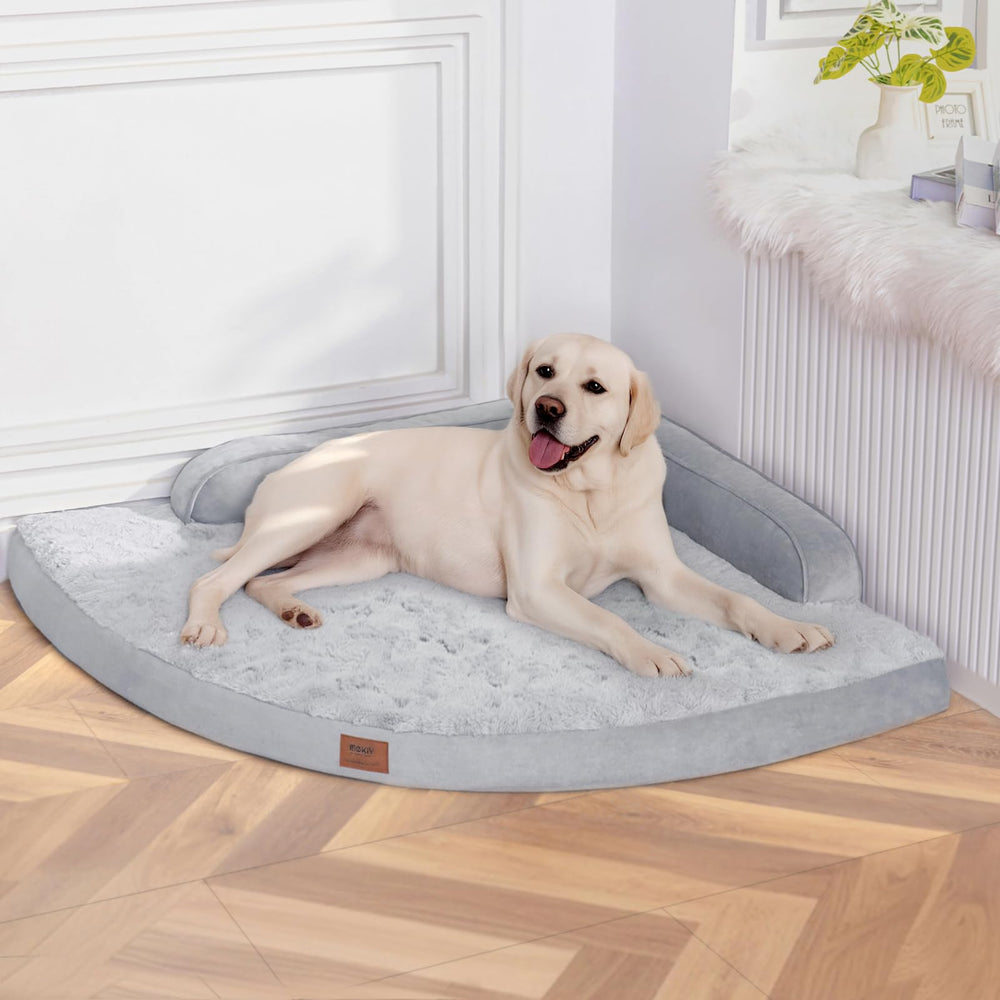 MEKIY XXL orthopedic dog bed with egg-crate foam for joint support and restful sleep.