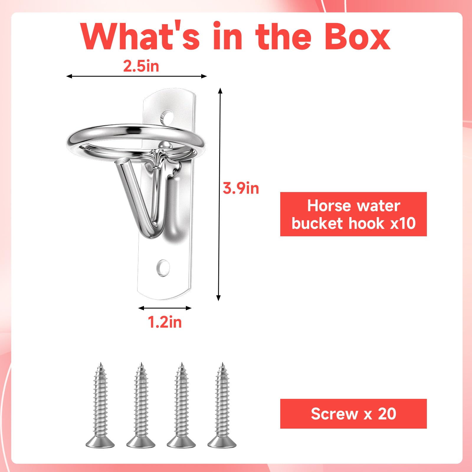 mekueeex horse water bucket hooks show heavy-duty durability in a busy stall