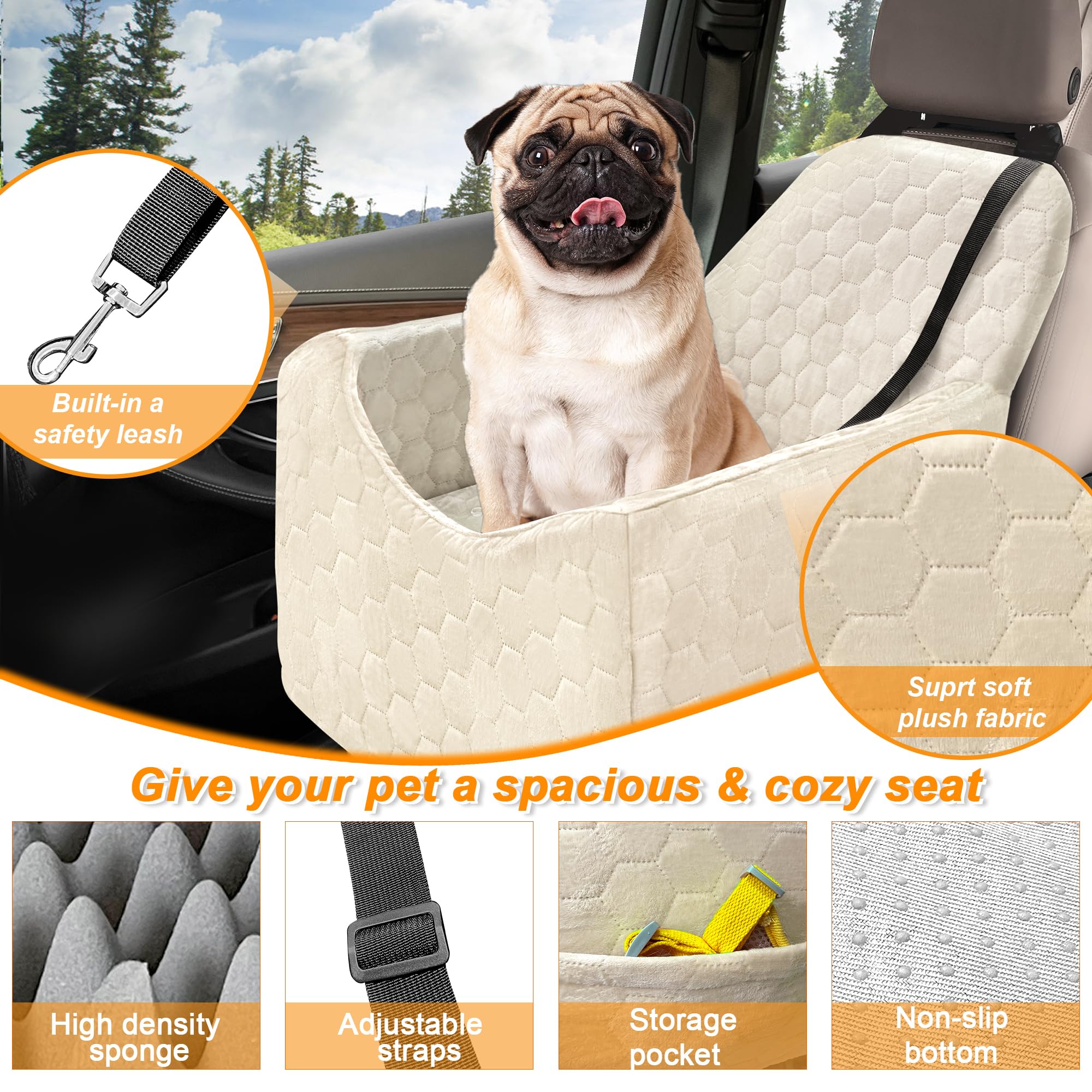 melafa365 dog car seat-boost-view offers 6-inch lift for scenery