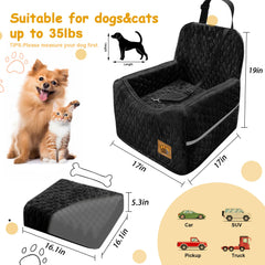 Melafa365 dog car seat boosts your pet's view for engaging scenery and reduced anxiety.