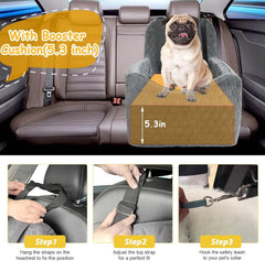 Melafa365 dog car seat booster in crystal velvet fabric offers skin-friendly softness for pets.