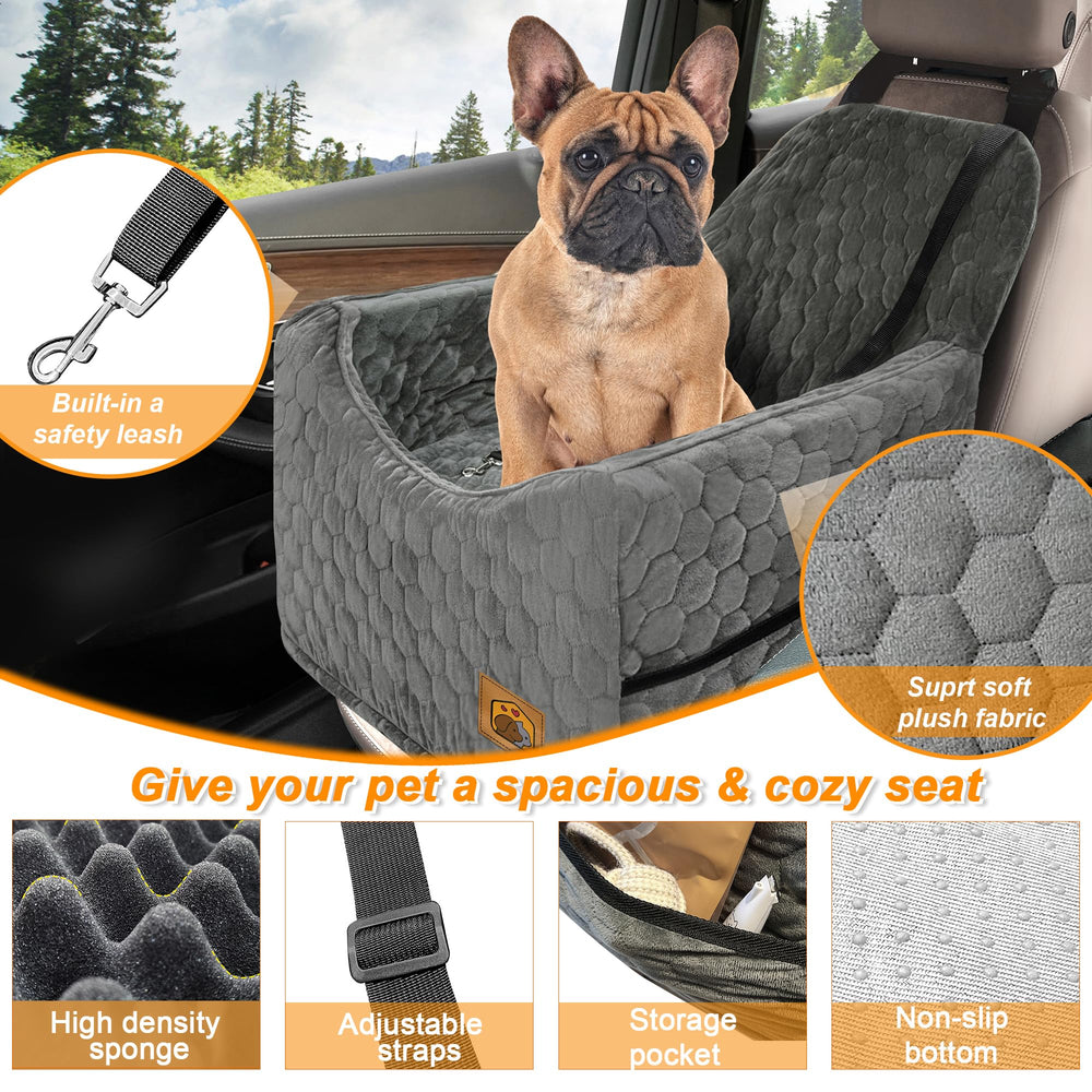 Melafa365 dog car seat booster memory foam cushion delivers plush comfort on the road.