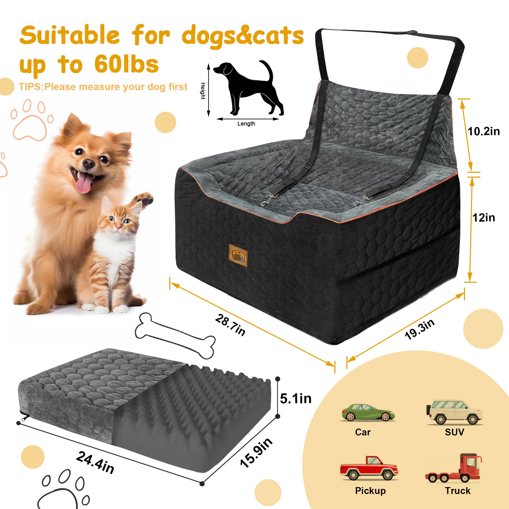 melafa365 elevated cushion design provides better window view for dogs