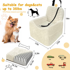 melafa365 dog car seat in-car-setup with elevated view for pups