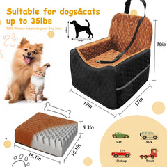 melafa365 memory-foam dog car seat offers plush comfort on long trips.