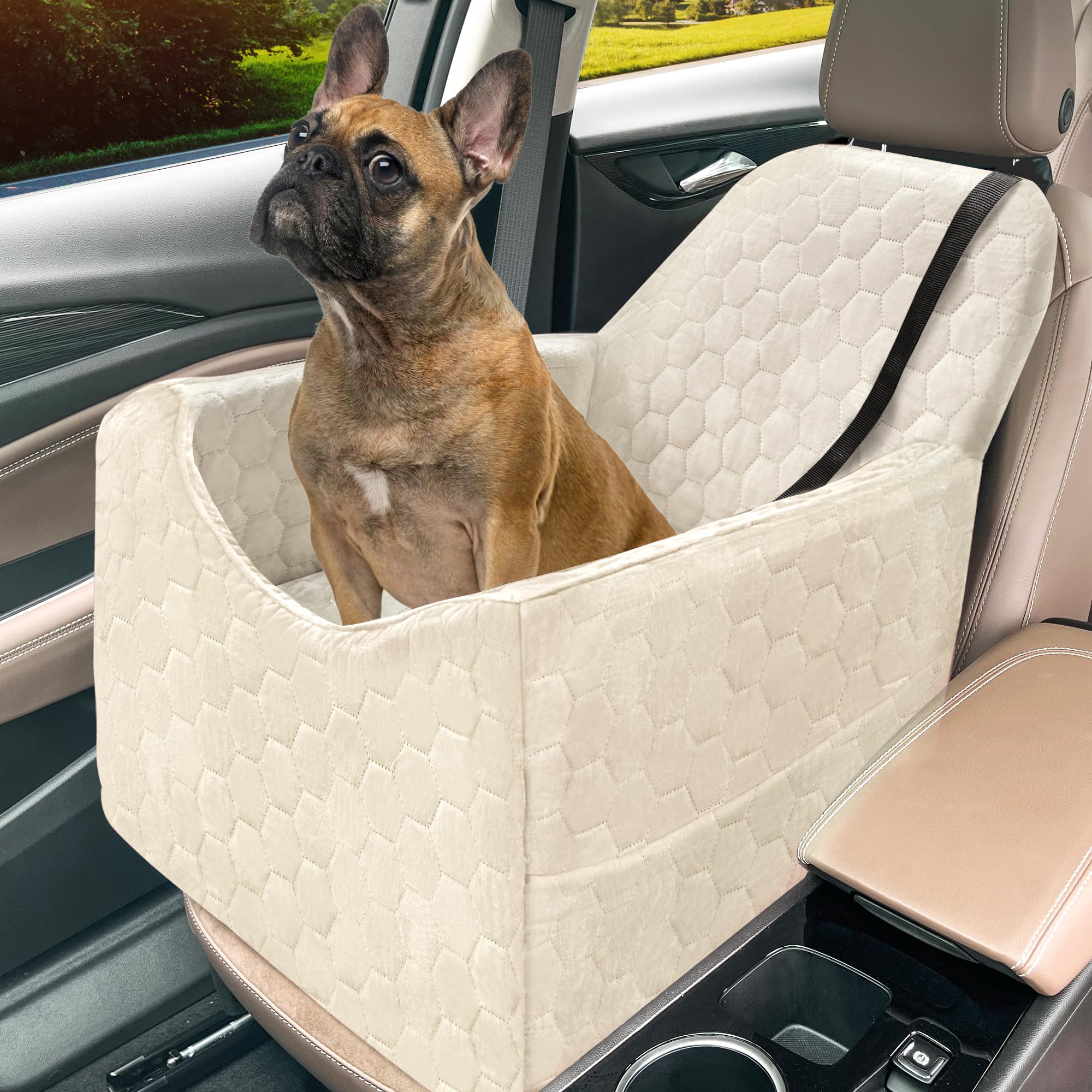 melafa365 dog car seat memory-foam for cozy road trips