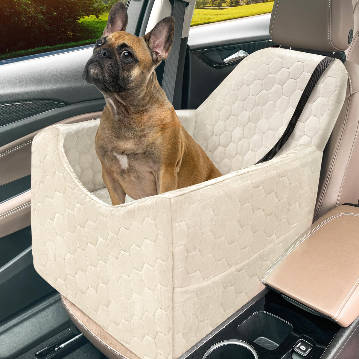 melafa365 dog car seat memory-foam for cozy road trips