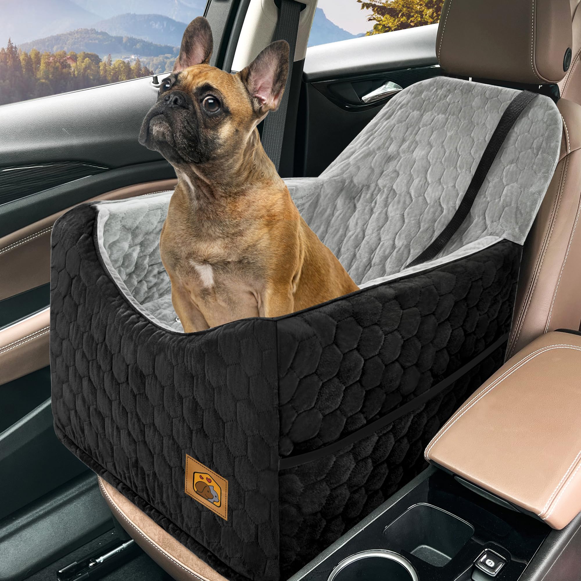 melafa365 dog car seat memory foam provides comfy travels for small to medium dogs