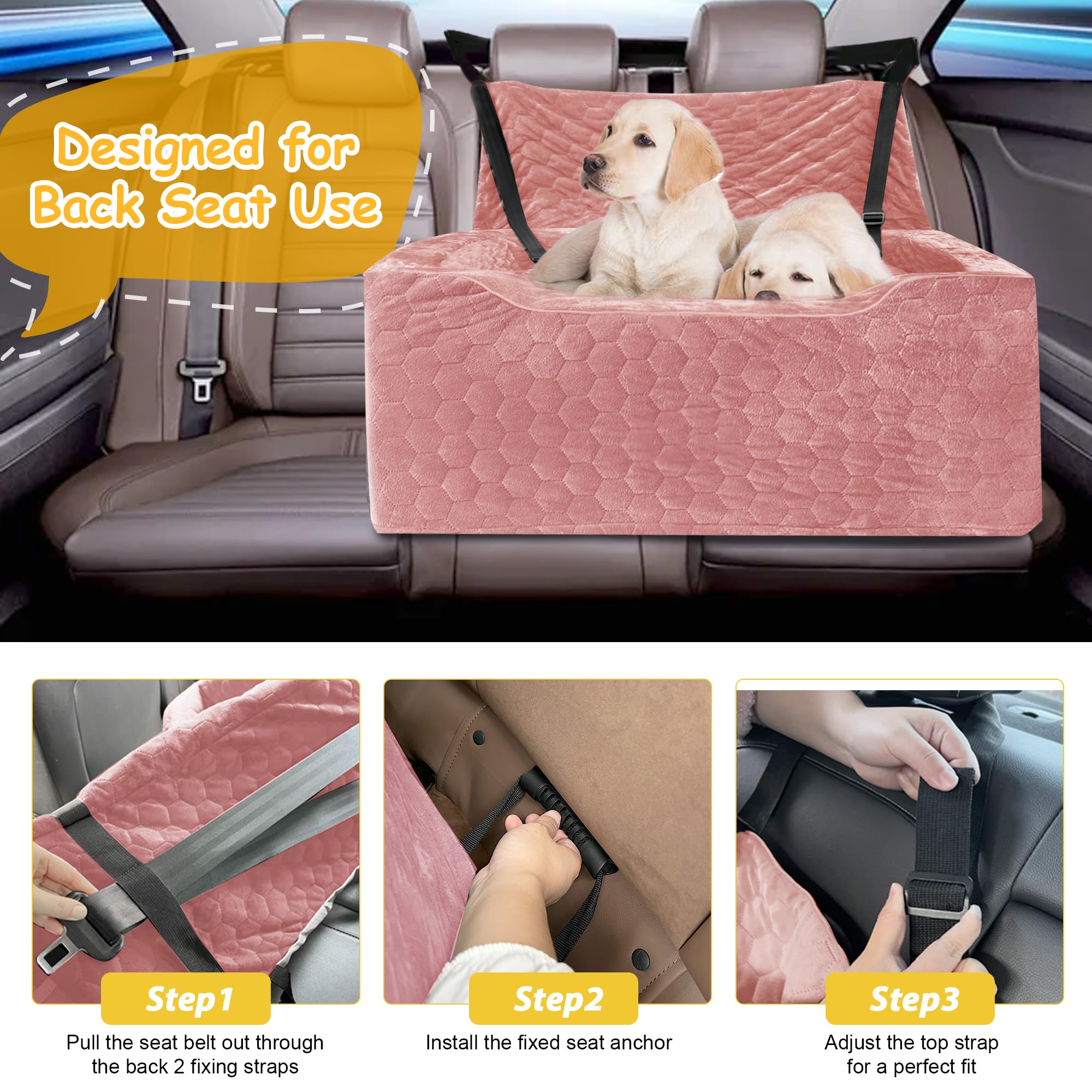 melafa365 dog car seat safety-leashes secure pets during travel