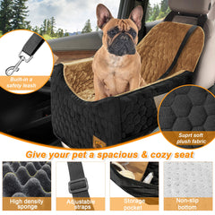 melafa365 dog car seat secure-leash demonstrates safety leash for secure restraint.