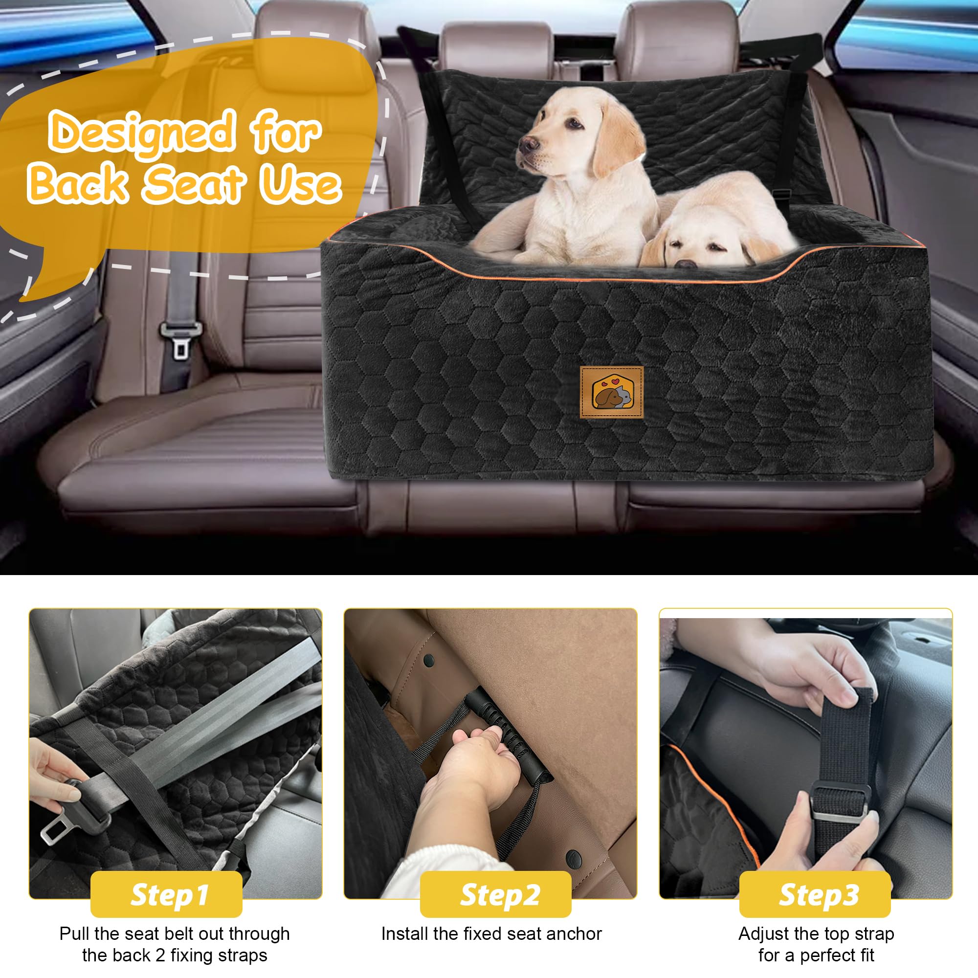 Melafa365 dog car seat side-pockets help organize snacks and toys