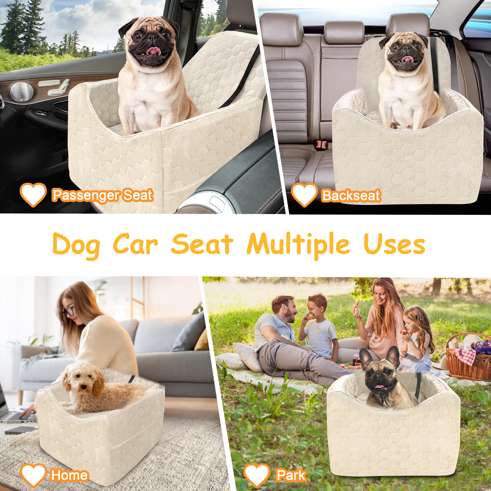 melafa365 dog car-seat-storage-pockets hold snacks and toys on trips