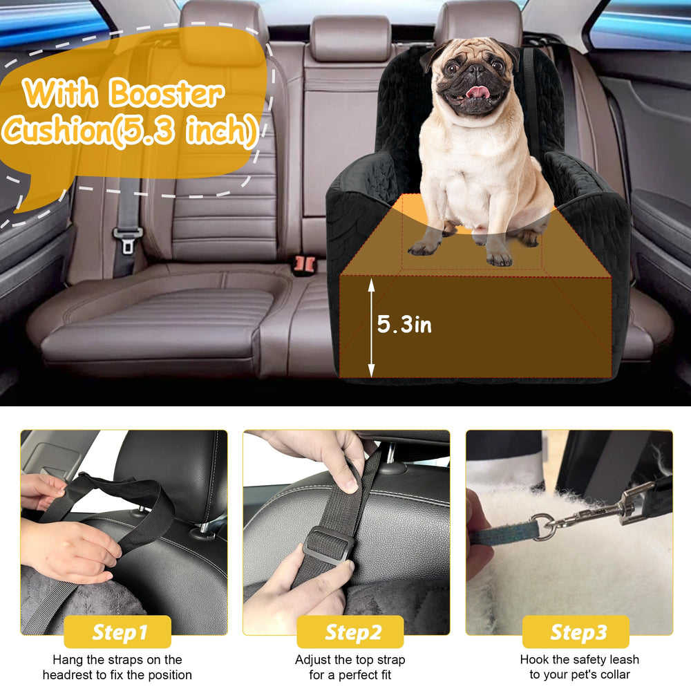 Melafa365 dog car seat with side pockets keeps treats and toys within reach.
