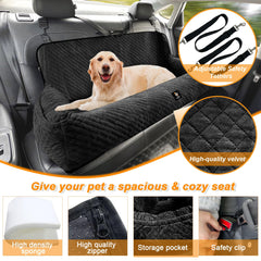 Melafa365 dog car seat cover highlights washable velvet fabric and durability.