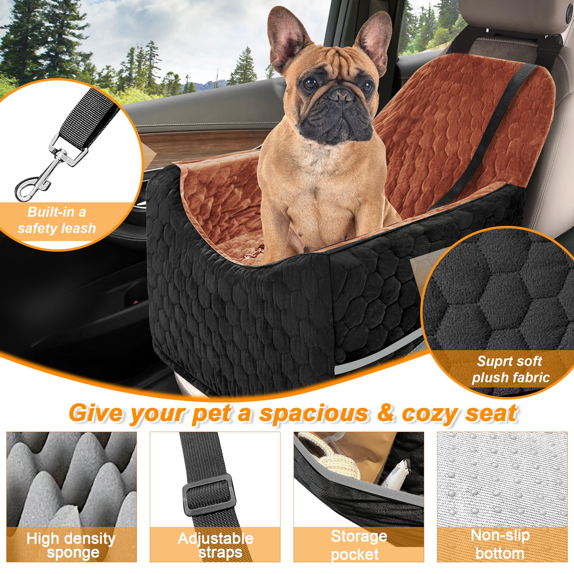 melafa365 dog car seat with washable cover simplifies post-trip cleaning.