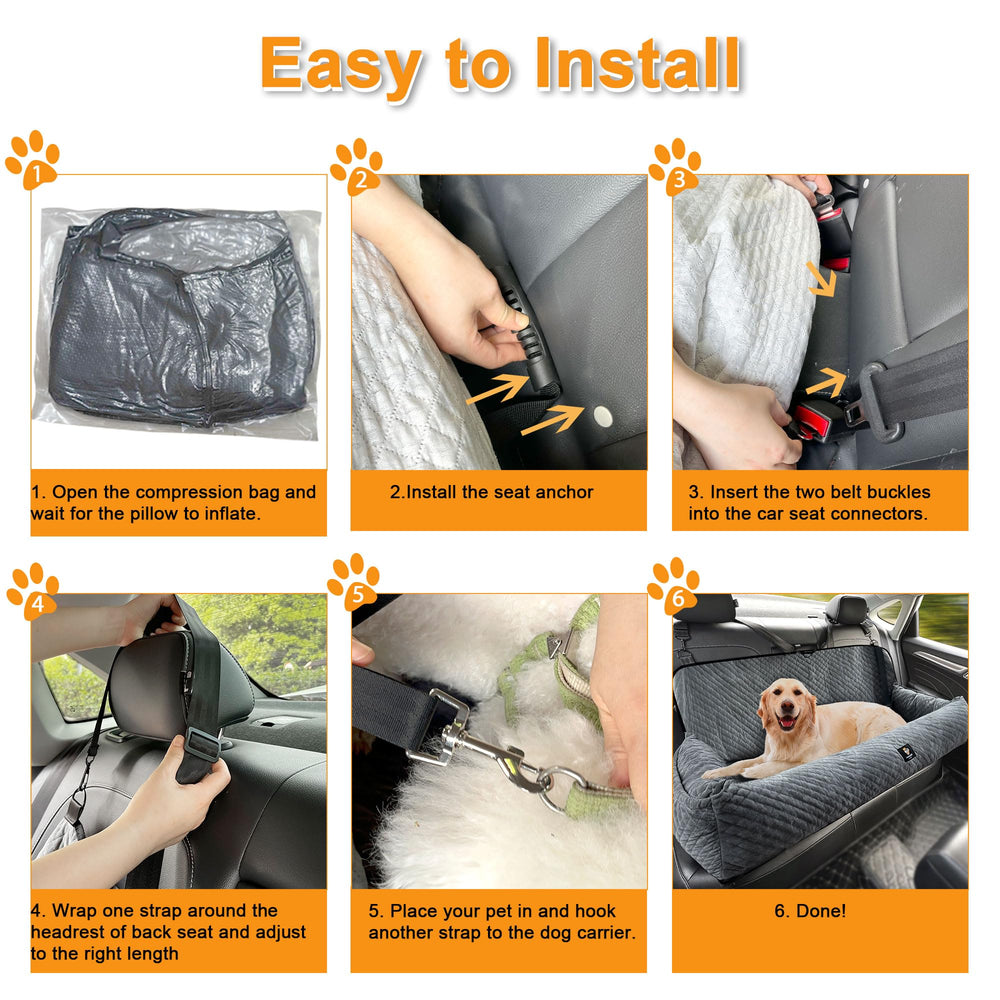 melafa365 large dog car seat storage-pocket: handy side pockets for toys, treats, and leashes