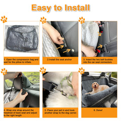 melafa365 large dog car seat storage-pocket: handy side pockets for toys, treats, and leashes