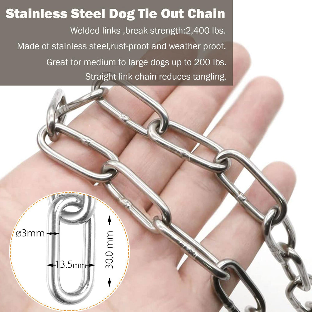 MELAIRON stainless-steel swivel end hook demonstrates tangle-free roaming safety.