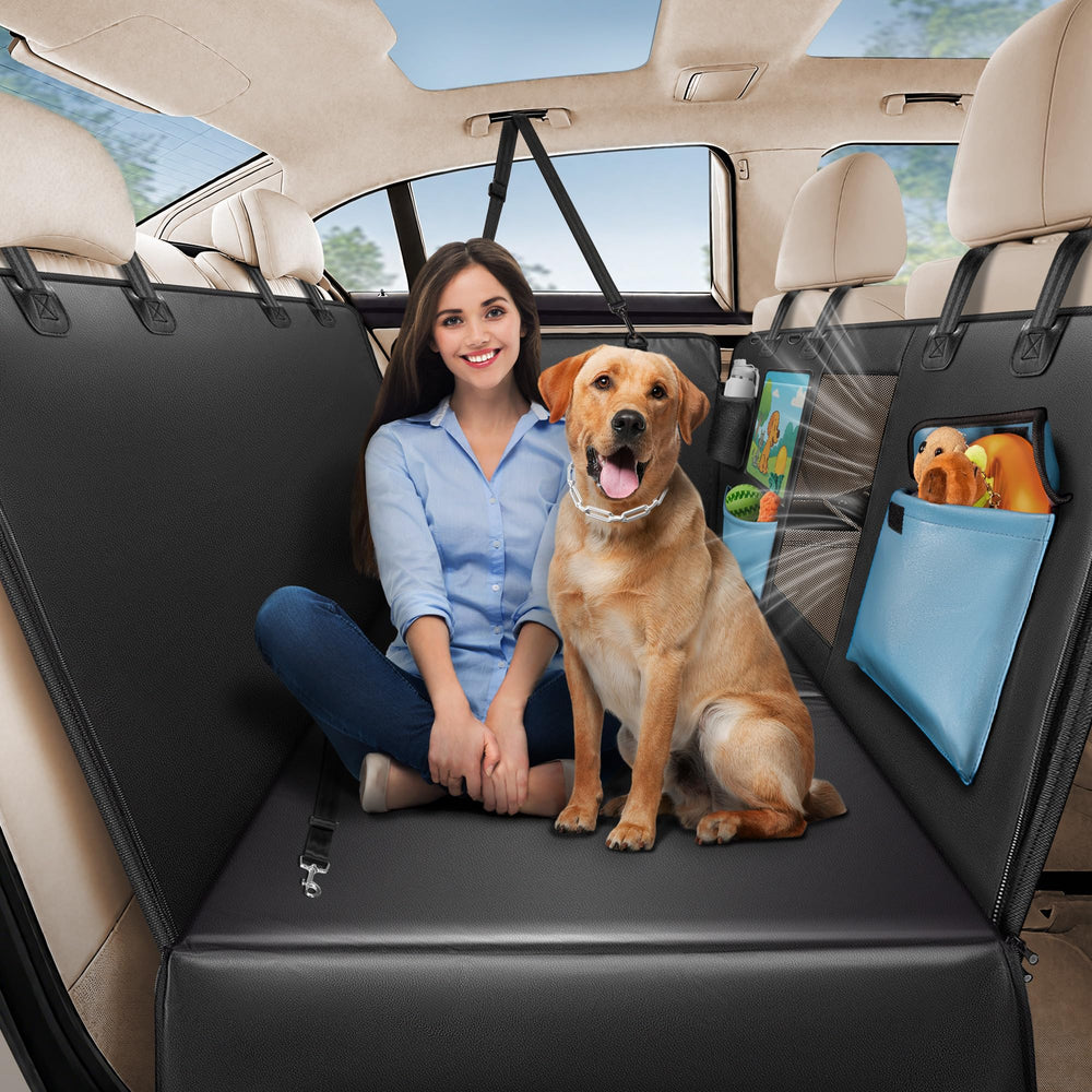 MellowMates back seat cover 59inch PU leather protects seats during muddy rides
