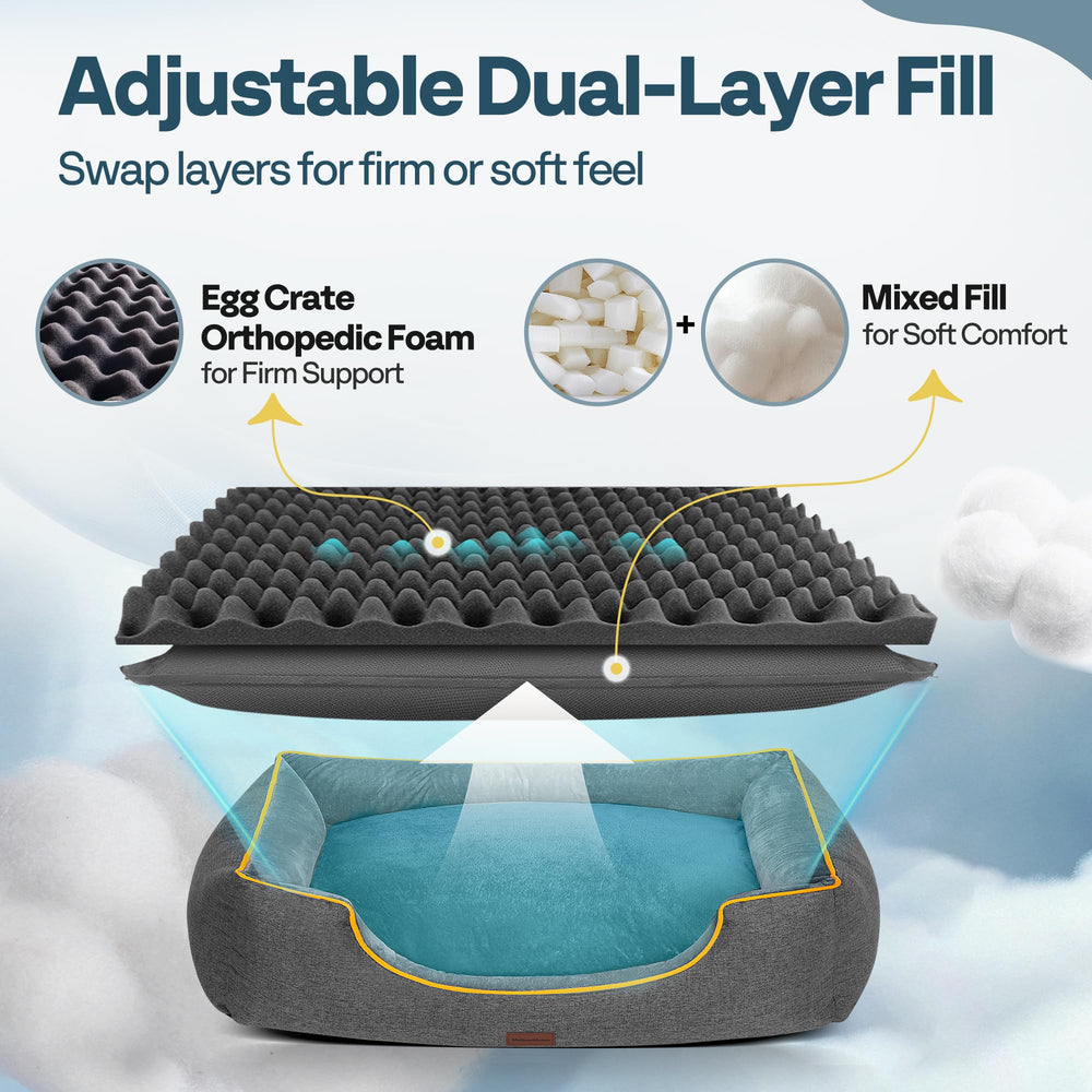 MellowMates orthopedic bed non-slip base emphasizes stability on slippery floors.