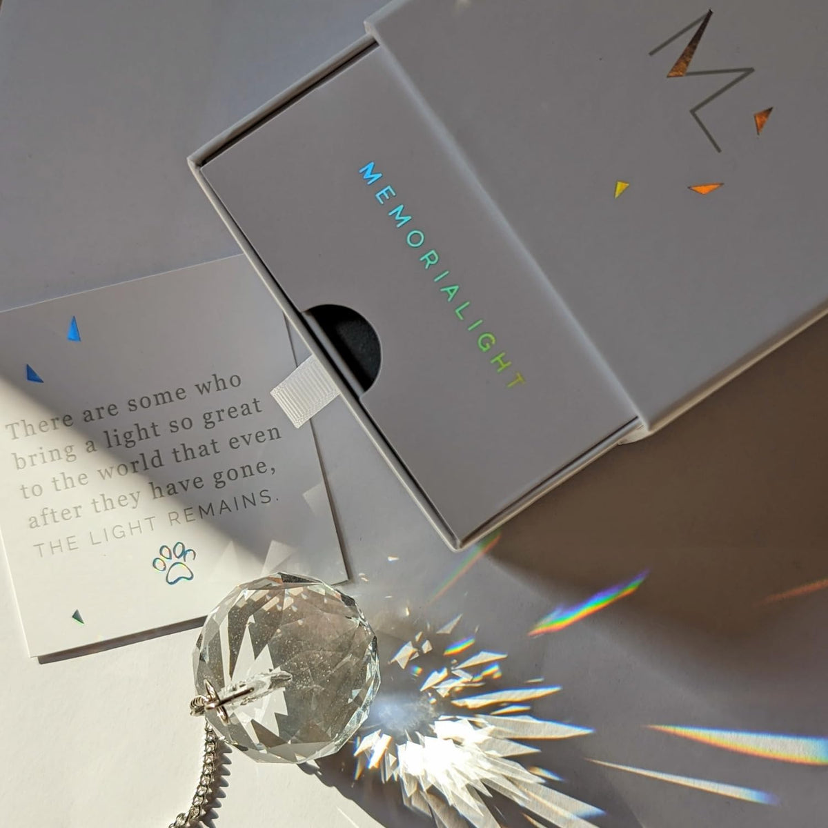 Memorialight pet memorial crystal rainbow for daily remembrance and comfort