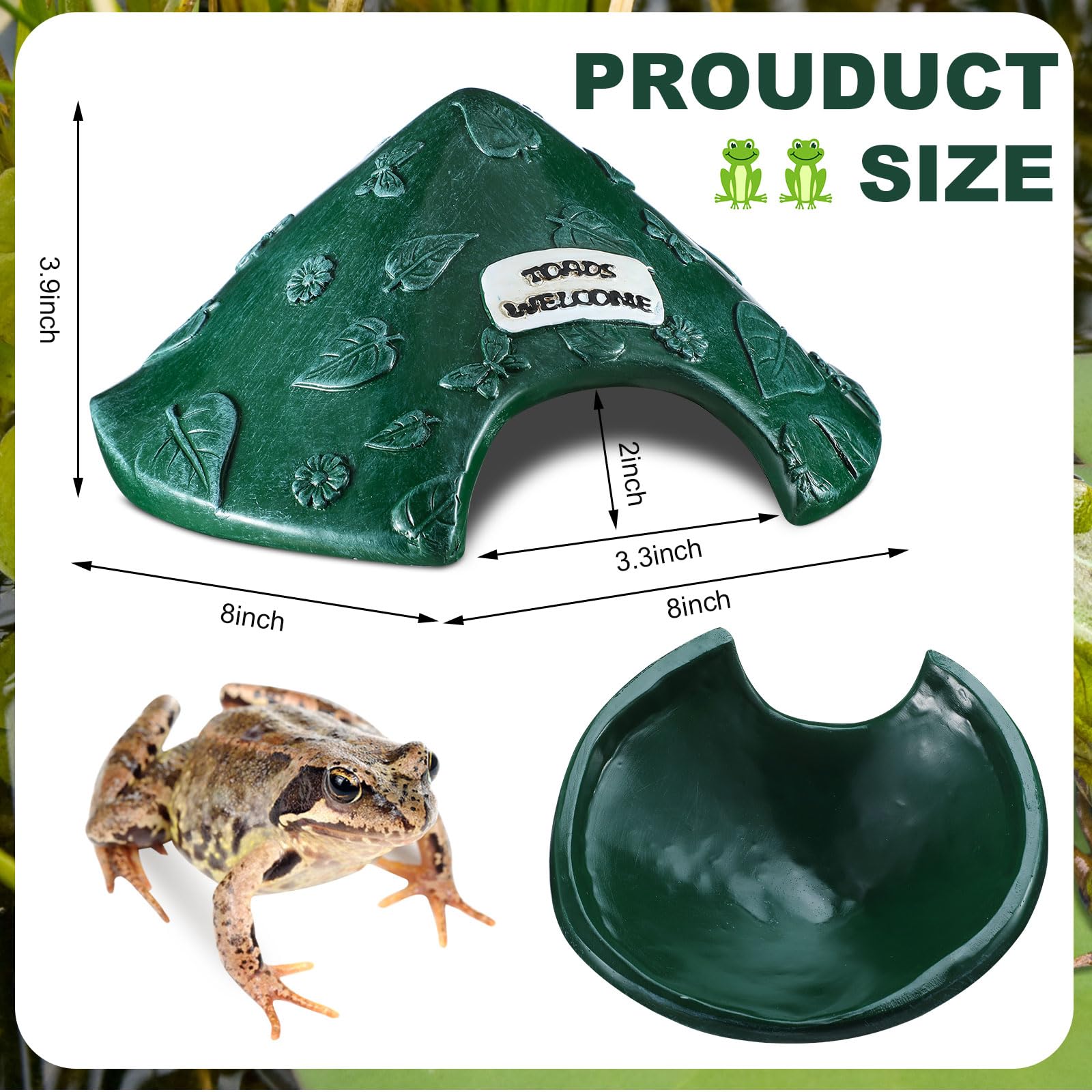 Memorywuu Toad House side view in green blending with garden décor