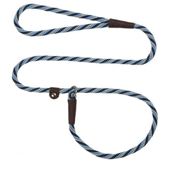Mendota Pet Slip Leash Arctic Blue front view showing sturdy construction for daily training with large dogs