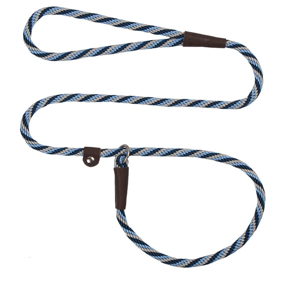 Mendota Pet Slip Leash Arctic Blue on dog offers controlled walks and training aid