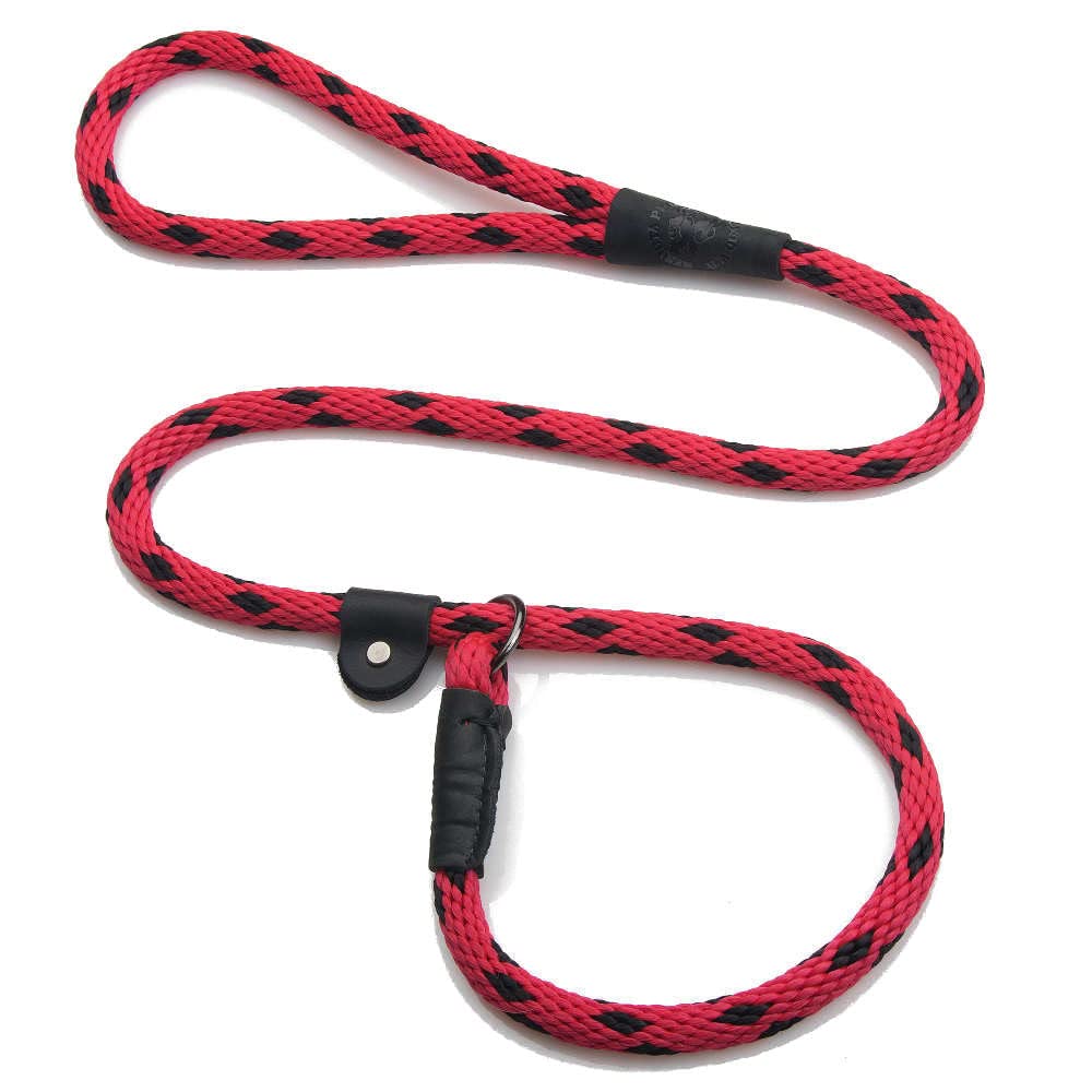 Mendota Pet slip leash collar combo in black ice red, 1/2 inch by 4 feet, ideal for training
