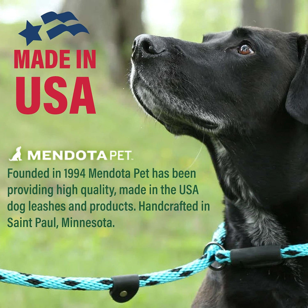 Mendota Pet Slip Leash pink oil-tanned leather splices boost durability and grip