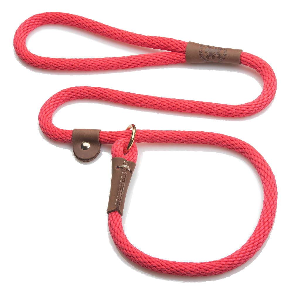 Mendota Pet Slip Leash USA-made red 6ft in use for everyday walks.