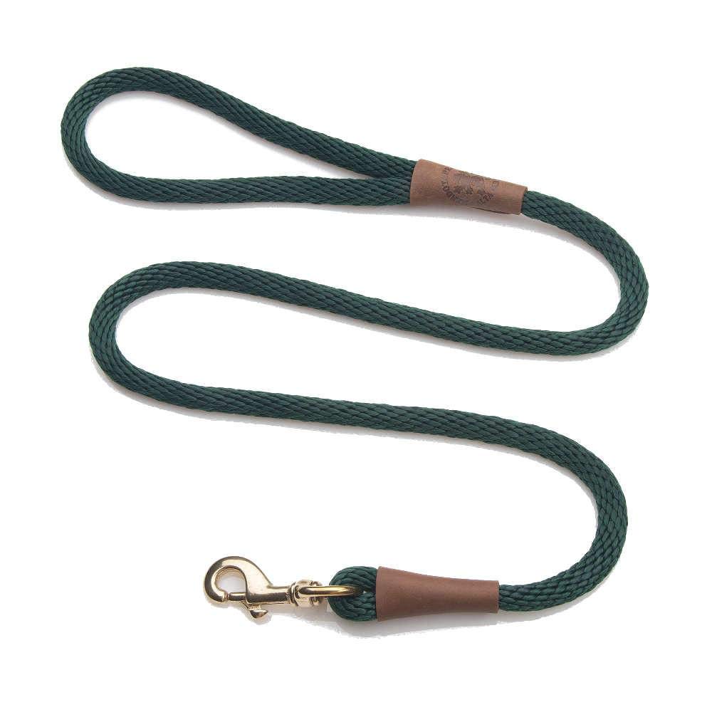 Mendota Snap Leash in hunter green showing British-style braid for comfortable daily walks.