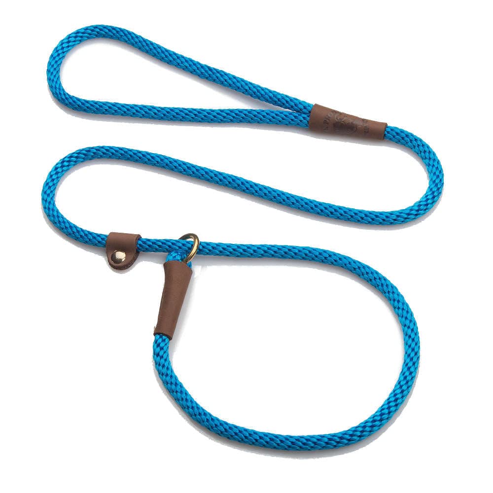 Mendota Slip Leash blue 4ft handle delivers comfortable training control.
