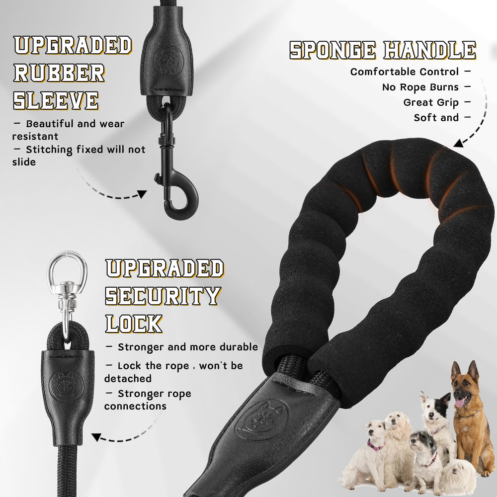 Mengbei tribe heavy-duty 3-dog leash no-tangle design supports free side-to-side motion