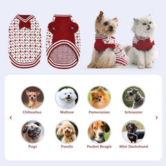 MengMengDa Christmas dog sweater red M back view with removable bow for festive style