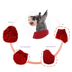MengMengDa red XL sweater side profile shows flexible fit for medium breeds