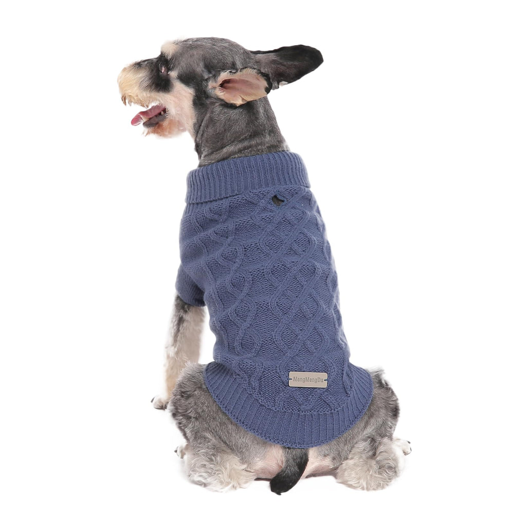 MengMengDa suéter de invierno para perro pequeño con cuello alto, cálido y cómodo.