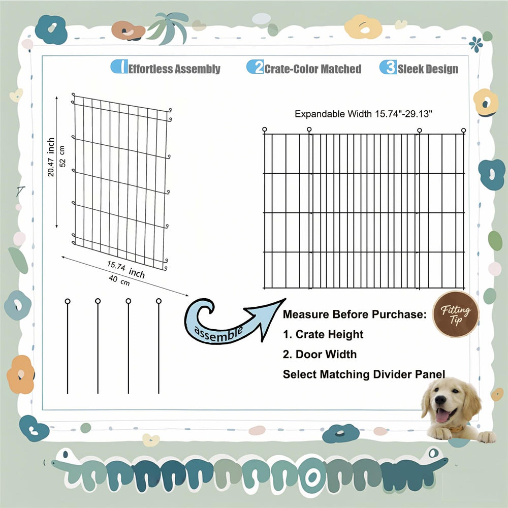 MENGSTER two-pack divider in use enabling two-zone crate layouts for pups