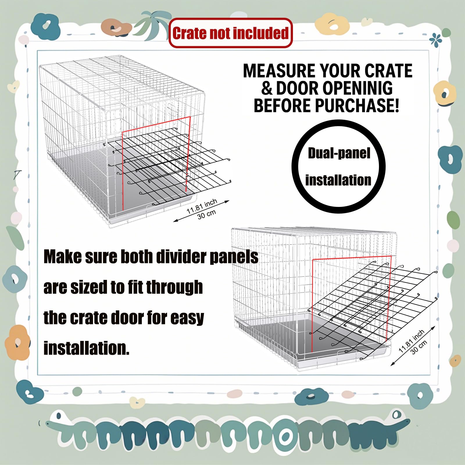 MENGSTER dog crate divider anti-slip design keeps panels steady during lively training sessions.