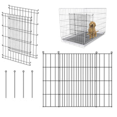 MENGSTER dog crate divider panels assembled in black for stable crate segmentation for training zones