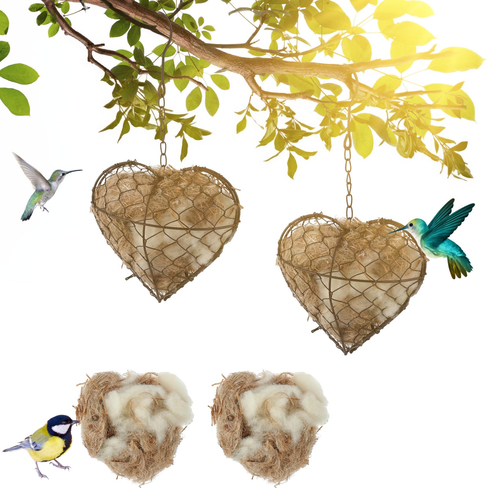 Menkxi heart-shaped nesting house outdoors provides a durable bird shelter.