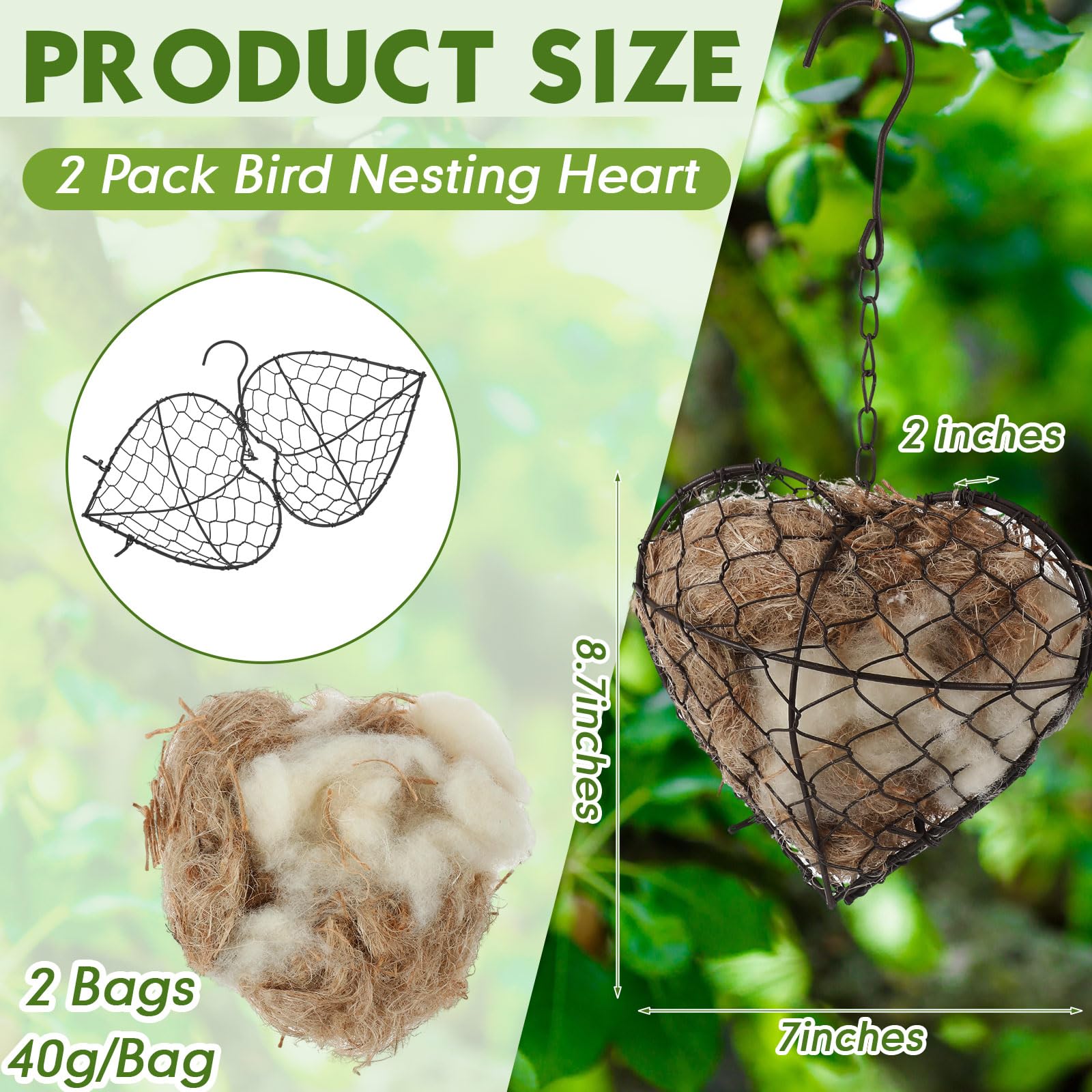 Menkxi hummingbird nesting materials bags ready for natural nesting.