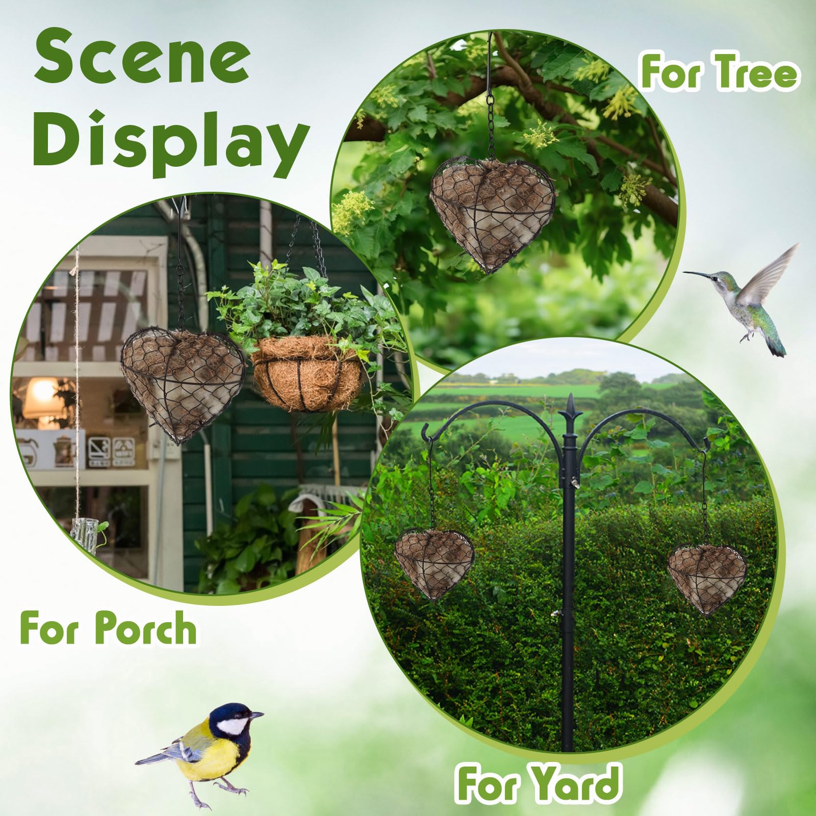 Menkxi nesting house dimensions 8.7 by 7 by 2 inches fit various species.