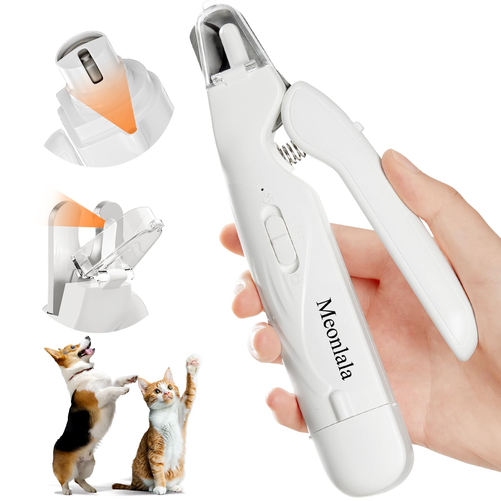 Meonlala 2-in-1 dog nail trimmer with durable stainless steel blades for precise grooming